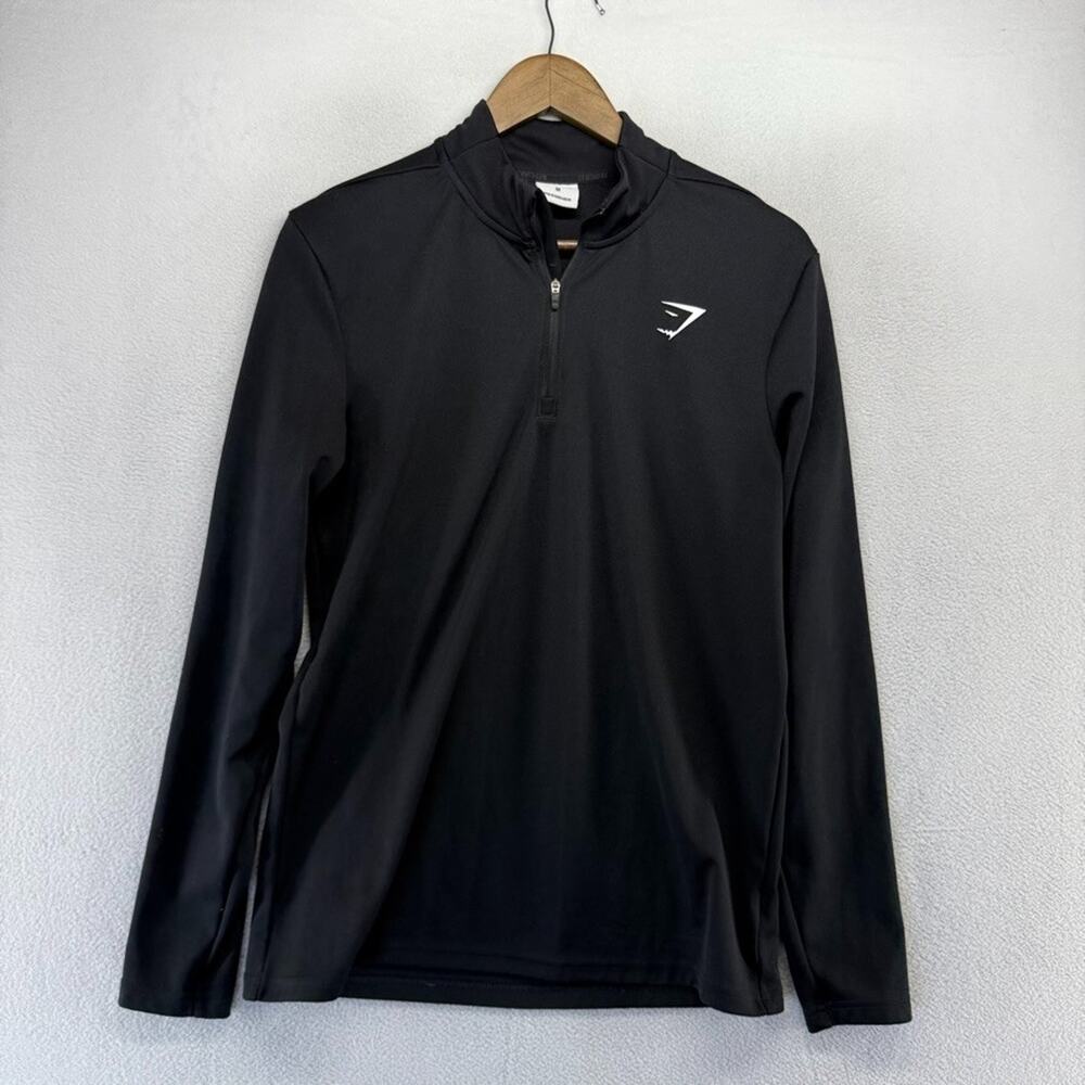 Gymshark Black Long Sleeve Quarter-Zip Performance Top